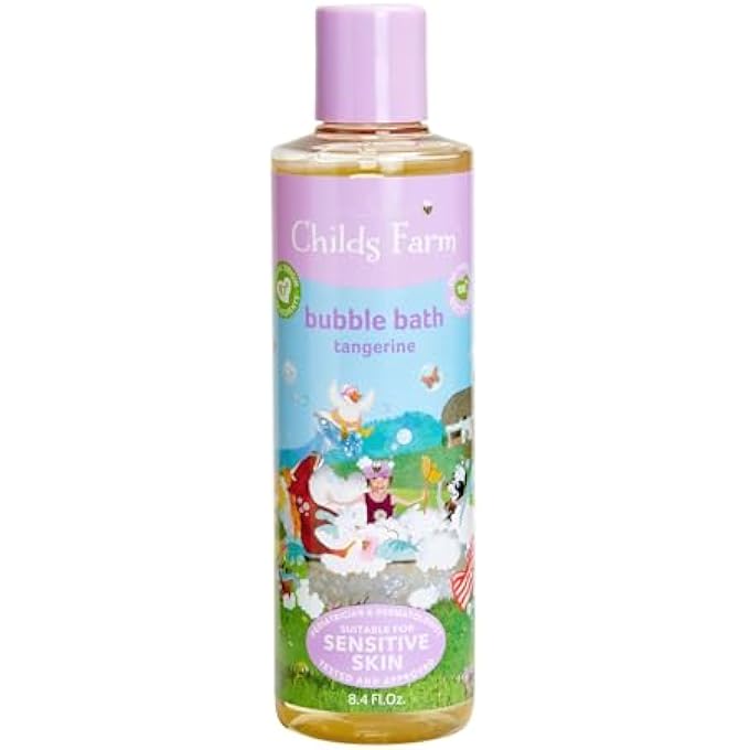 تشايلدز فارم مزرعة تشايلدز، حمام الفقاعات للأطفال للبشرة الجافة والحساسة، اليوسفي العضوي، منظف لطيف ومهدئ، نباتي، خال من القسوة، 16.9 أونصة سائلة - Image 1